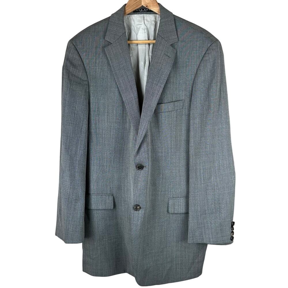 Hugo Boss Saks Fifth Avenue Stretch Vintage Grey Men's Blazer Size 42L GUC